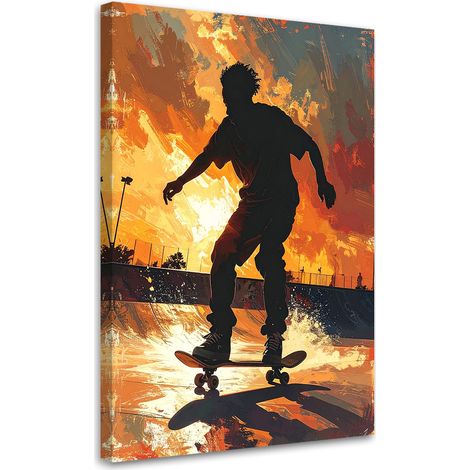 Cuadro en Lienzo Patinadora al atardecer en composición dinámica 20x30 (1/5)