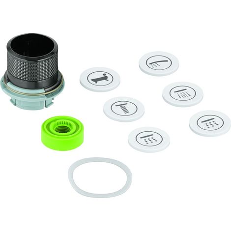 GROHE Azionamento a pulsante con simbolo, per SmartControl UP, hard graphite spazzolato, 48361AL0
