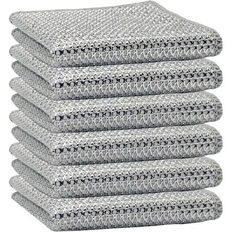 BUNTHAUS 6 pièces Chiffon de Nettoyage en métal, Chiffons à Vaisselle en Fil métallique Double Couche, Chiffons à Vaisselle torchon Multifonctionnel en Fil métallique Anti Rayures, pour la Cuisine (1/5)