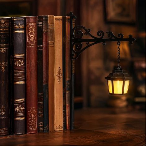 Lanterne vintage fantôme d'étagère, mini veilleuse LED chaude à suspendre, lampe de lecture portable, décoration d'Halloween effrayante pour étagère et décoration de table intérieure (B) (1/5)