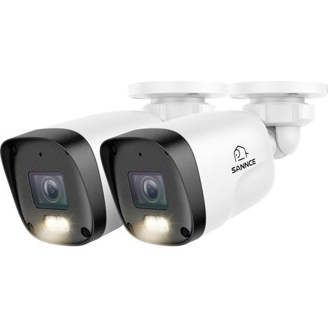 2 Caméra de Surveillance 3MP POE CCTV avec Audio 2 Caméra de Sécurité Extérieur Objectif 4mm Vision Nocturne 30M IP67 Détection de Mouvement sans Adaptateur Secteur (1/5)