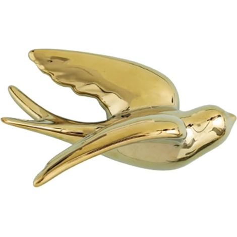 Oiseau en Céramique Or Ornement Élégant à Suspendre Mur Style Nordique Décoration Murale Accessoire Décoration Intérieure pour Salon et Condo (1/5)