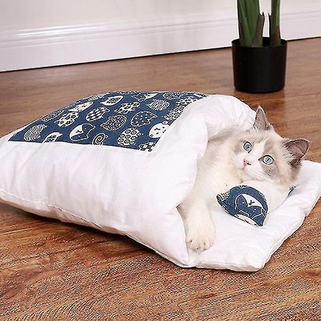 Warmer Katzenschlafsack, herausnehmbares Katzenbett, warme Winter-Haustierbox - S (1/3)