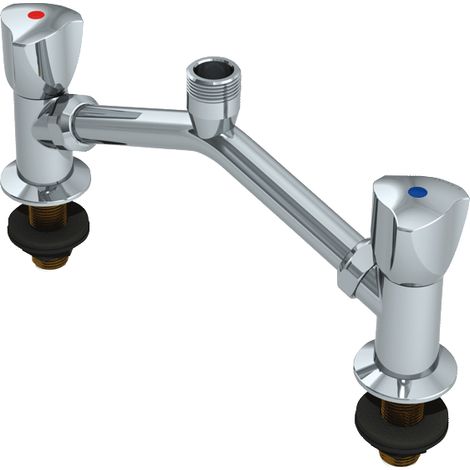 Mitigeur double manette Delabie 2 trous G 1/2 sans bec (1/2)