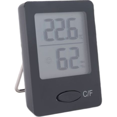 Termómetro higrómetro de interior, monitor de temperatura ambiente con pantalla LCD grande, monitor de humedad para el hogar y la oficina, color negro. (1/5)