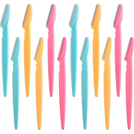 Rasoir A Sourcils - Manche Ergonomique En Plastique - Lame En Acier Inoxydable - Pour Visage Cou Et Corps - Lot De 20 (1/5)