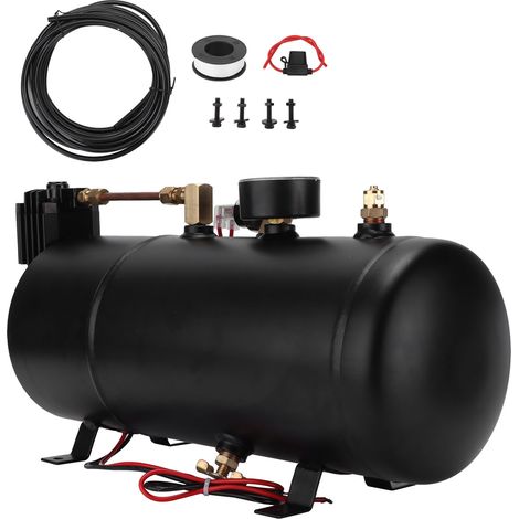12V-Lufthorn-Kompressor, 3L, 150psi, Austausch- und Umbausatz für Autos, LKWs, Schiffe, Züge, bis 35psi in nur 2 Minuten - schneller und leistungsstärker
