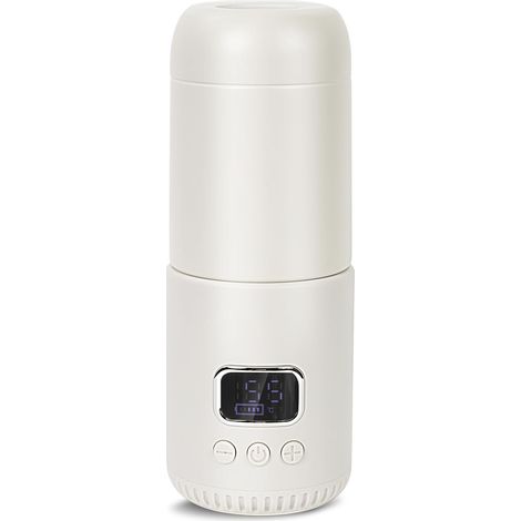 Chauffe Biberon Portable Nomade Sans Fil, Chauffe Biberon 400 ML, Tempérture Réglable 37°C a 55°C, Idéal pour les Voyages