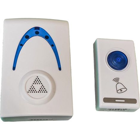 Sonnette sans fil, sonnette de maison, alimentation avec piles, 80 mètres de portée IP20 (IP20 80M) (1/5)