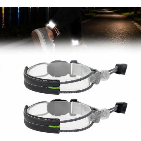 Pinces réfléchissantes pour bas de pantalon (lot de 2) – Bandes de cheville réglables équipement réfléchissant adapté à la course à pied, à la marche, aux sorties nocturnes et autres activités. (1/5)