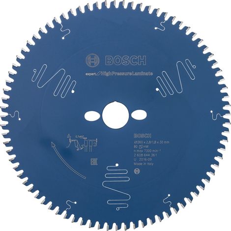 Lama per sega circolare Bosch Expert for High Pressure Laminate per seghe troncatrici e a ingranaggi 260 x 30 x 2,8 mm 80 - 2608644361 (1/3)