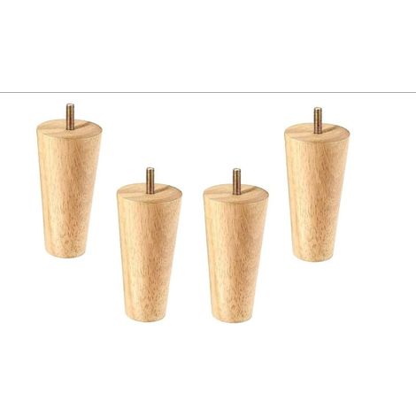 4er Set Möbelbeine aus Holz, 12cm Sofabeine, Mid-Century Sofabeine für Sofas, Betten, Sessel, Kleiderschränke