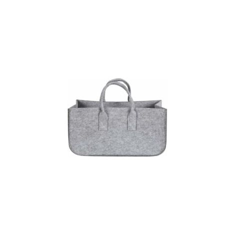 Panier à bûches pliable en feutre pour cheminée, sac de transport pour bois de cheminée, panier de rangement (gris)