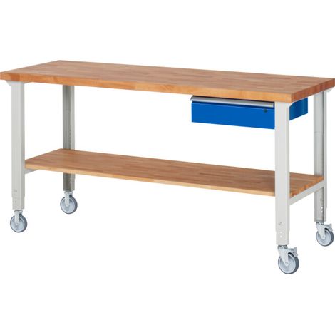 Rau Établi mobile réglable en hauteur 7001A7, L2000xP700xH950-1000mm (1/5)
