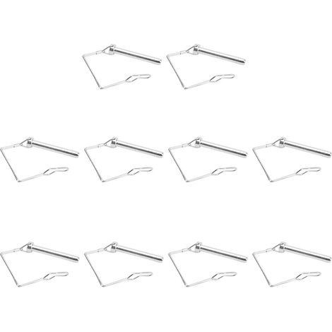 10 Stück 70 mm silberverzinkte Eisen-Kupplungsbolzen mit Schnellverriegelung, quadratisch, hochbelastbar, Sicherheitsbolzen zur Befestigung von Rasenmähern (1/5)
