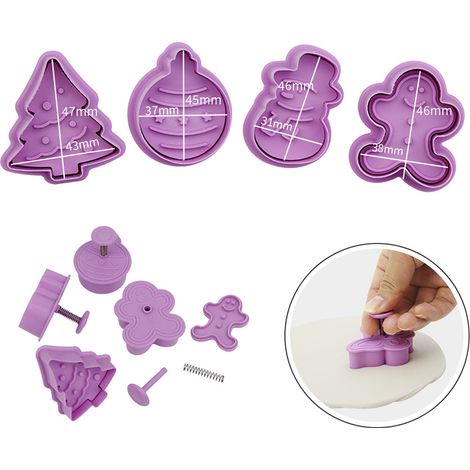 moules à biscuits 3D pour Thanksgiving et Noël, avec emporte-pièces et ventouses. Outils de cuisine pour la pâtisserie. (1/5)