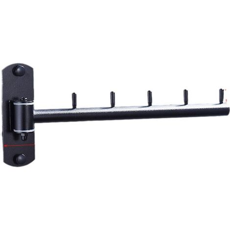noir Cintre à Vêtements en Acier Inoxydable avec Bras Pivotant Barres de Support Porte Cintre Mural avec 5 crochets Pour vêtements Crochets Pour Organiseur de Rangement Chambre et Salle de bain (1/4)