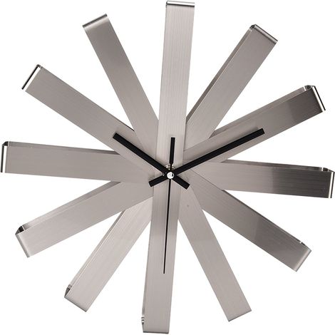 SJLERST Horloge murale silencieuse en acier inoxydable, décoration moderne suspendue pour chambre à coucher et salon (1/5)