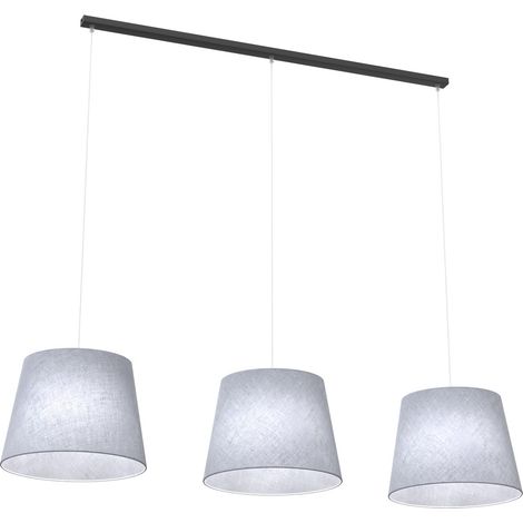 Suspension tissu grise 3 abat-jour E27 Epoca Emibig (1/5)