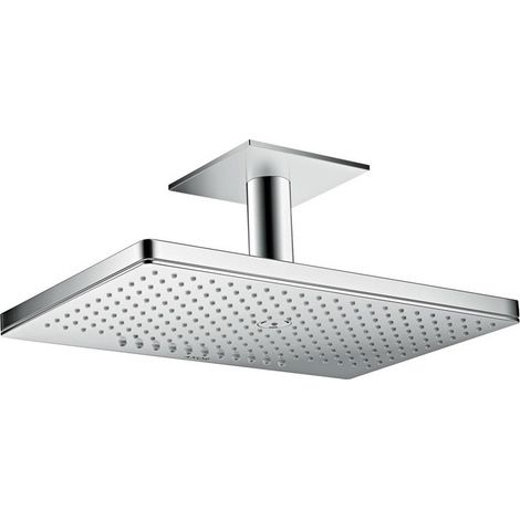 tête de douche 460 x 300 2jetavec raccord plafond 100mm, rosace carrée chroméé