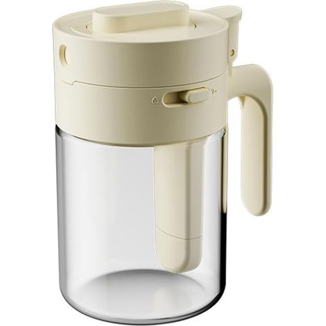 Contenitore per spezie e aromi, porta spezie 2 in 1, barattolo per spezie removibile, include un cucchiaio (colore crema)