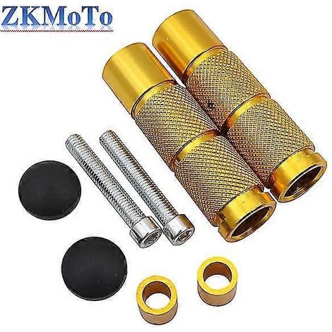 Motorrad-, Roller- und Dirtbike-Fußrasten M8 CNC für Kawasaki, Honda, KTM, Yamaha, Suzuki, Motocross, ATV, Universal – Gelb