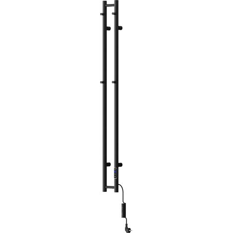 Mexen Pino radiatore elettrico con appendini per asciugamani 1405 x 137 mm, 150 W, nero - W301-1405-137-00-70 (1/3)