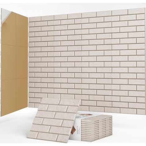 Lot de 12 panneaux acoustiques autocollants, panneaux insonorisants en brique, panneaux muraux acoustiques haute densité pour studios d'enregistrement, salle de jeux, maison, bureau, 30x30x1cm (1/5)