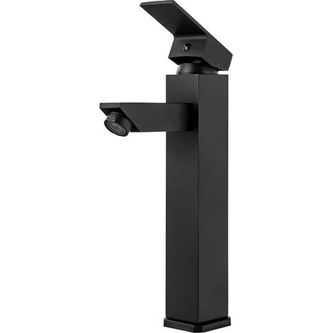 Grifo lavabo caño alto monomando, Negro (1/4)
