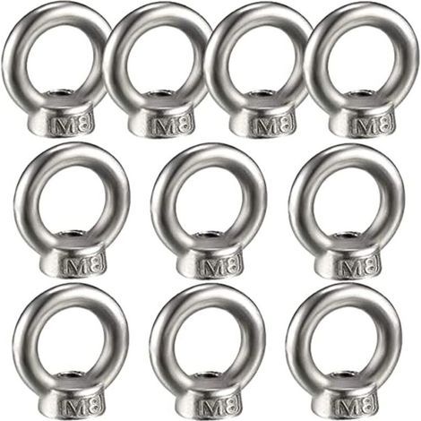 Lot de 40 anneaux de rideau d'ouverture, anneaux de rideau de 50 mm, anneaux ronds, pinces à rideau, pinces métalliques pour rideaux de douche et tringles à rideaux (argent) (1/5)