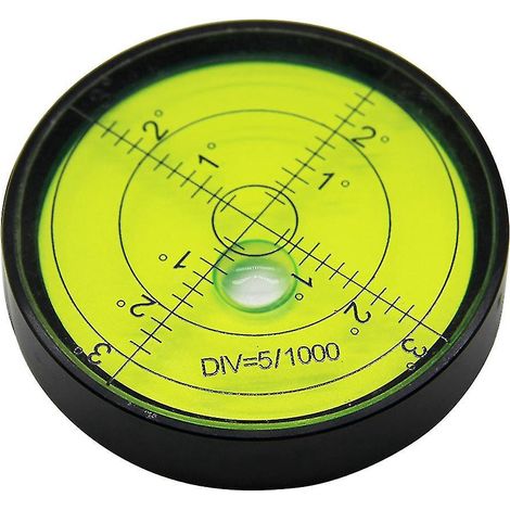 Niveau à bulle rond de haute précision, bulle à bulle noire, eau verte. (1/5)