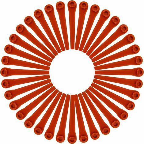Set mit 100 Kunststoffmessern, kompatibel mit Gardena Rasenmähern, Ersatzmesser für Gardena Rasenmäher und Akku-Rasenmäher, rot H (1/5)