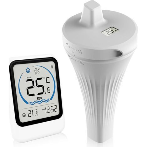 Poolthermometer. Kabelloses, wasserdichtes Poolthermometer IP68. Schwimmendes, kabelloses Poolthermometer für den Innen- und Außenbereich, geeignet für Aquarien, Badewannen und Teiche.