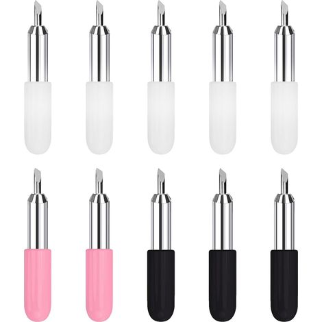 Lot de 10 lames de rechange, comprend 5 lames à pointe fine standard à 45° + 3 lames de coupe profonde à 60° + 2 lames de coupe peu profonde à 30°