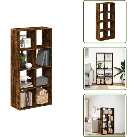 The Living Store Libreria Divisorio Rovere Fumo 69,5x29x137,5cm in Truciolato - Scaffale portaoggetti