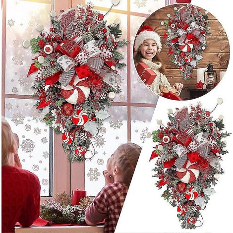 Weihnachtsdekoration für die Party: Süßigkeitenkranz, Türgirlande, Ornamente, Geschenk (1/5)