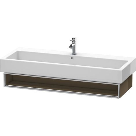 Unidad de lavabo Vero 6008 de Duravit montada en la pared, con 1 compartimento abierto incl. toallero, 1150mm, Color (frente/cuerpo): Marrón Oliva Laca Alto Brillo - VE600806161