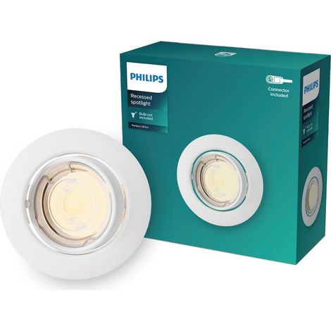 Aro incassato rotondo in metallo, modello peridot, oscillante, bianco, ø9 cm