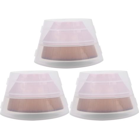 Lot de 3 pinceaux de maquillage pour fond de teint liquide, pinceaux plats pour blush, pinceaux cosmétiques roses (1/5)