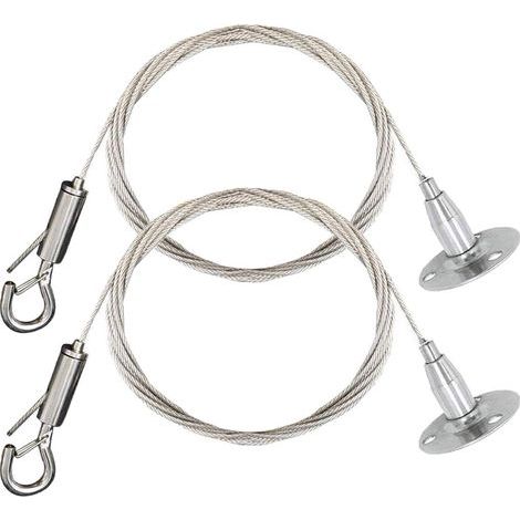 2 jeux (1,5 mm 2 m) de fil de suspension réglable pour tableaux avec 2 gaines thermorétractables-AquaForge (1/4)