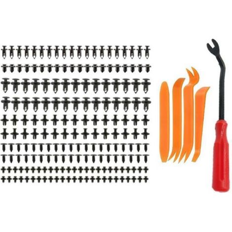 Clips Voiture - 190 Pièces Fixation Plastique Nylon 6 à 10 mm - Réparation Garnitures Portières Pare-Chocs Capot Ailes - Kit Complet (1/4)