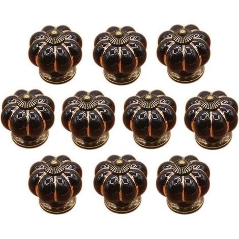 10 x Boutons de tiroir en céramique bouton de meuble forme citrouille pour tiroirs et placards de cuisine,Poignée de forme de potiron en céramique bouton commode armoire de cuisine placard tiroir poig (1/5)