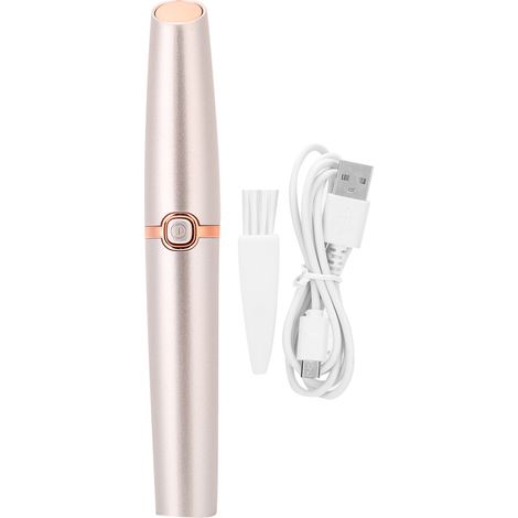 Rosé doré mini rasoir sourcils électrique en forme de rouge à lèvres, épilateur portable pour femmes (1/5)