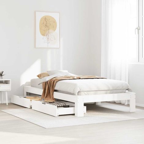 Estructura de cama sin colchón madera maciza blanca 75x190 cm vidaXL (1/5)
