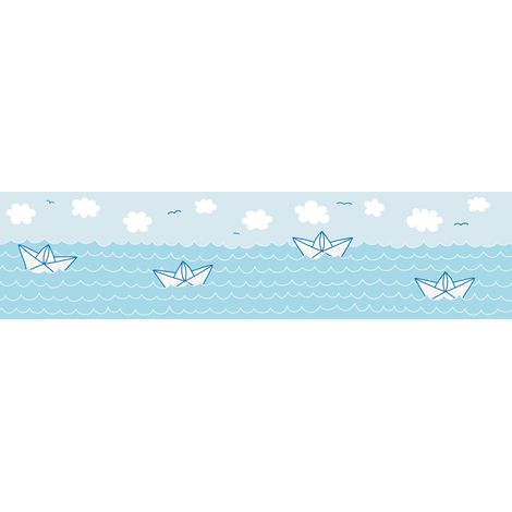 A.S. Création Paperboat Love 403731 Papiertapete Kinderzimmer 5 x 1.55 m Blau Wohnzimmer Schlafzimmer Büro (1/5)