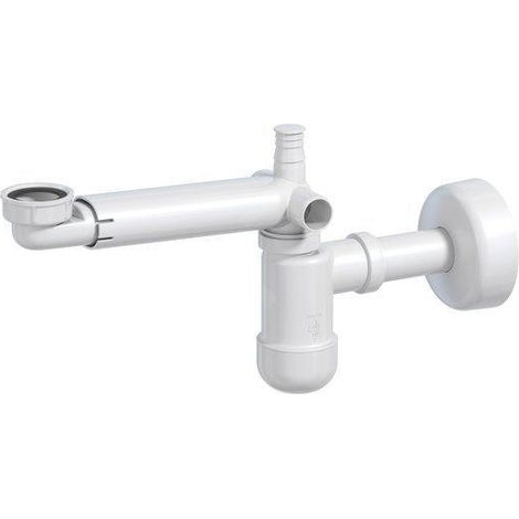 Siphon de lavabo gain de place blanc pour meuble et bonde 46 mm Ravak (X01612) (1/2)