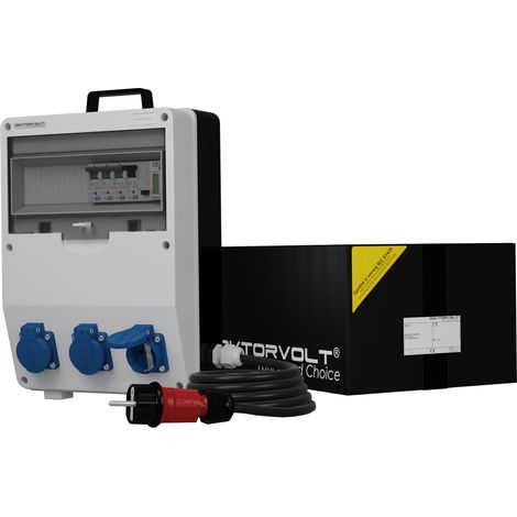 Tableau électrique de chantier avec compteur d'énergie et câble TD-S/FI SKH 3x230 V Schuko Doktorvolt DV-9856-D (1/3)
