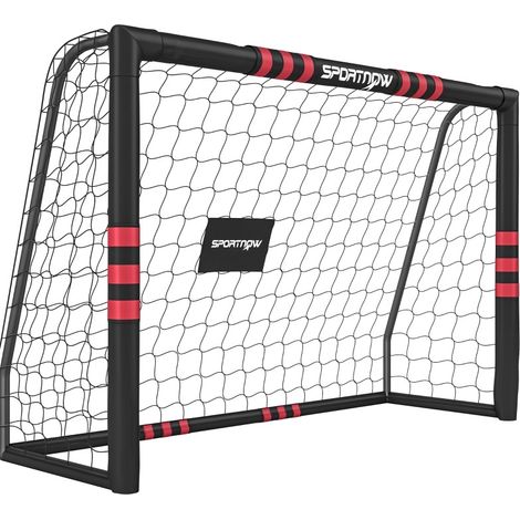 Portería de fútbol para jardín 180 x 120 cm con red, acolchado de 1,6 cm y 5 anclajes OKMYHOME (1/5)
