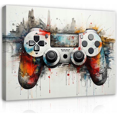 tableau pour gamers jeune gaming graffiti sur toile Murale grand 60x40 (1/3)