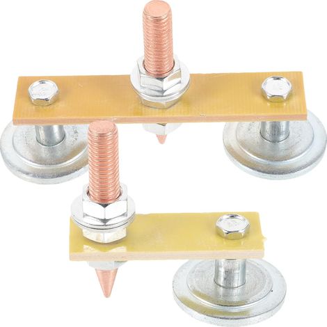 2 Pièces Pinces de Masse Magnétiques en Fer Électroplaqué, Fixation Stable et Facile à Fixer, Outils de Mise la Terre pour Soudeur en Chantier (1/5)